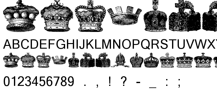 crowns and coronets font